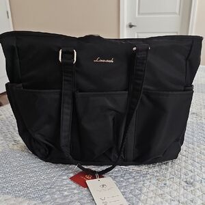 Black Baby Bag with Durable Fabric and Structured Shape